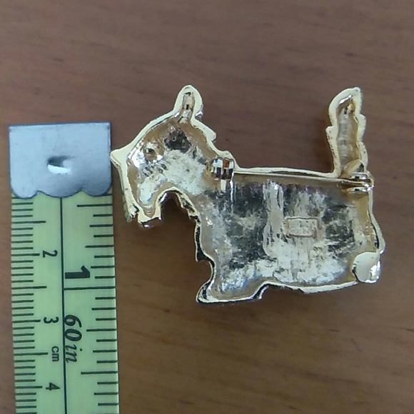 Scottie Dog Brooch Gold Tone - Picture 4 of 6